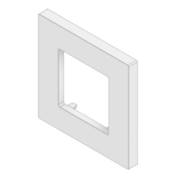 IBERNEX NX0068/EU Embellecedor para Caja Europea / Dimensiones 84x84x8 mm Externas / ABS Antimicrobiano / Blanco con Efecto de Contraste / Colocacion Facil y Rapida