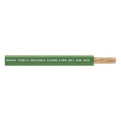 INDIANA SLY-291-GRN/300 6 AWG / Cable Electrico / 1 Conductor / Cobre / Recubierto THW-LS / 19 Hilos / Color Verde / 300 metros