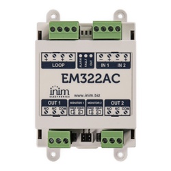 INIM ELECTRONICS EM322AC Modulo de Control | 2 Entradas Supervisadas | 2 Salidas de Rele 230 VCA | Tecnologia LoopMap | Autodireccionamiento | Aislador de cortocircuito incluido