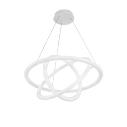 JWJ JLAR-15001 Lampara De Techo LED 150W / Flujo Luminoso 12 000 Lm / Longitud de Cable Ajustable / Acabado Blanco / IP20 / Luz Blanca 6500K - Neutra 4000K - Calida 2700K / Vida Util 50 000 h / Interi