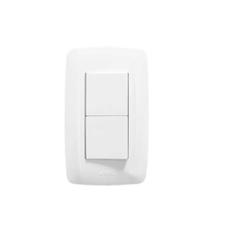 JWJ JTL-C7306 Apagador Escalera Doble de 10 A/ 127 V CA ~ 60 Hz / 1 1/2 Modulos / Color Blanco.