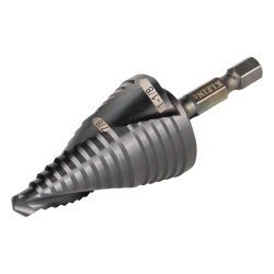 KLEIN TOOLS QRST11 Broca Escalonada 12 en 1 de Liberacion Rapida Acanaladura en Espiral produce Agujeros de 2-3 cm e Intermedios. 10x mas Durable