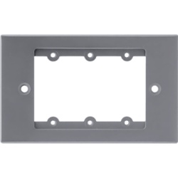 KRAMER FRAME-1G/US(G) Frame para Wall Plate Inserción | 1 Gang | Metal | Version USA | Incluye Inserciones y Tornillos | Gris