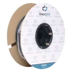 LINKEDPRO BY EPCOM EF-50-LC Carrete de Fibra Optica Monomodo con Conectores LC-LC Duplex Reforzada con Kevlar de 50 Metros (164.04 Pies) Para Instalaciones Subterraneas por Tuberia