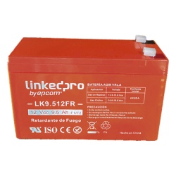 LINKEDPRO BY EPCOM LK9.512FR Bateria de respaldo 12 V | 9.5 Ah | AGM | Certificada UL94-V0 Retardante a la Flama | Especial para Seguridad Electronica | UPS | Sistemas de Emergencia | Vida util 5 anos - Img 2