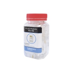 LINKEDPRO BY EPCOM LP-5SP Bote con 100 Piezas de Plug Modular RJ45 Cat5e blindado chapado de oro a 50 micras para durabilidad extrema
