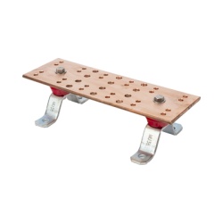 LINKEDPRO BY EPCOM LP-BUS-TMX12 Barra Union Telecom TMGB / 12 x 4 x 1/4 in / 100% Cobre / 12+24 Orificios / Aisladores Rojos / J-STD-607-A
