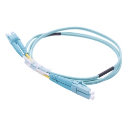 LINKEDPRO BY EPCOM LP-FOM3-LCLC-R01 Jumper de Fibra Optica Multimodo OM3 50/125 LC-LC OFNR (Riser) 2.0 mm Duplex Aqua 1 Metro (3.28 Pies)