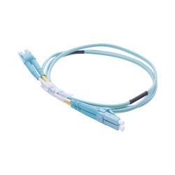 LINKEDPRO BY EPCOM LP-FOM3-LCLC-R01 Jumper de Fibra Optica Multimodo OM3 50/125 LC-LC OFNR (Riser) 2.0 mm Duplex Aqua 1 Metro (3.28 Pies)