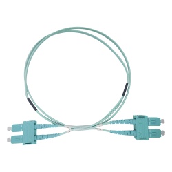 LINKEDPRO BY EPCOM LP-FOM3-SCSC-R03 Jumper de Fibra Optica Multimodo OM3 50/125 SC-SC OFNR (Riser) 2.0 mm Duplex Aqua 3 Metros (9.84 Pies)