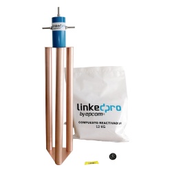 LINKEDPRO BY EPCOM LP-GROUND-200A Electrodo Puesta a Tierra 200A / Cobre Electrolitico / Diseno Delta / Filtro Equipotencial / Compuesto 12 kg / Exterior