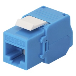LINKEDPRO BY EPCOM LP-KJ-6A-TTBU Modulo Jack Keystone Cat6A (Toolless) con Terminacion en Angulo 180 - Color Azul Compatible con Faceplate y Patchpanel Linkedpro