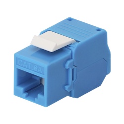 LINKEDPRO BY EPCOM LP-KJ-6A-TTBU Modulo Jack Keystone Cat6A (Toolless) con Terminacion en Angulo 180 - Color Azul Compatible con Faceplate y Patchpanel Linkedpro