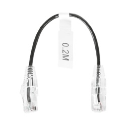 LINKEDPRO BY EPCOM LP-UT6-020-BK28 Cable de Parcheo Slim UTP Cat6 - 20 cm (7.87 Pulgadas) Negro Diametro Reducido (28 AWG)