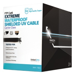 LINKEDPRO BY EPCOM PRO-CAT-6-EXT/500 Bobina de 152.5 Metros (500 Pies) Cat6+ Calibre 23 Exterior Blindado Tipo FTP Para Climas Extremos UL Para Aplicaciones de Video Vigilancia y Redes de Datos. Para