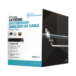 LINKEDPRO BY EPCOM PRO-CAT5-EXT-LITE Cable UTP Categoria 5e para Exterior / 24AWG 4 Pares / Conductor Cobre Desnudo / Cubierta LDPE Negra Resistente a Rayos UV / Relleno Anti-Humedad PE Tap Compound /