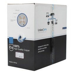 LINKEDPRO BY EPCOM PRO-CAT6-R Bobina de Cable de 305 Metros (1000 Pies) Cat6+ CMR Calibre 23 Alto Rendimiento ETL UL Color Azul Super Flexible para Aplicaciones de Video Vigilancia Video HD y Redes de