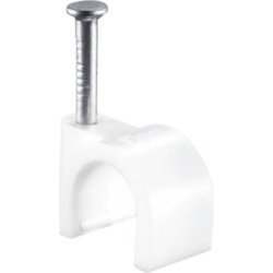 LINKEDPRO LP-RC-4W Grapa para Cable Redondo de 4 mm Color Blanco / Paquete con 100 Piezas