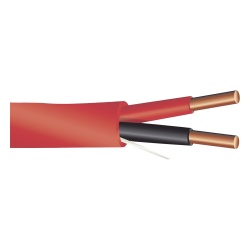 LINKEDPRO LP214-FIRE Alambre de Alarma contra Incendios - Bobina de 305 Metros (1000 Pies): 2 x 14 AWG Rojo Tipo FPLR (UL) FT4 Ideal para Sistemas de Deteccion y Evacuacion de Incendios