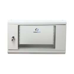 LINKEDPRO SR1906LH3GW Gabinete de Pared de 6U con Puerta de Cristal Templado 455 mm de Profundidad Total Rack de 19 Acero Reforzado Color Gris Mate