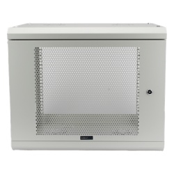 LINKEDPRO SR1909LH3PW Gabinete de Pared de 9U con Puerta Perforada 455 mm de Profundidad Rack de 19 Acero Reforzado Color Gris Mate