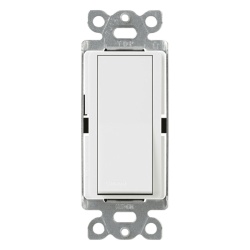 LUTRON ELECTRONICS CA1PSWHS Apagador de pared Claro unipolar tipo paleta 15 A 120/277 V para cargas generales de iluminacion y motores color blanco brillante