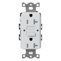 LUTRON ELECTRONICS CAR15GFSTGR Tomacorriente GFCI de autoprueba resistente a manipulaciones 15 A 125 V NEMA 5-15R gris