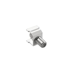 LUTRON ELECTRONICS CON-1C-WH Conector coaxial tipo F de 75 ohms de instalacion a presion para marco de 6 puertos Claro y Satin Colors color blanco