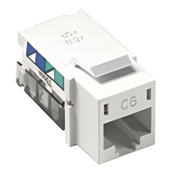 LUTRON ELECTRONICS CON1PC6WH Jack RJ45 categoria 6 de 8 conductores para voz y datos inserto a presion para el frame Claro de 6 puertos color blanco