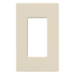 LUTRON ELECTRONICS CW1-LA Placa de pared de 1 gang sin tornillos visibles acabado brillante en color almendra claro (Light Almond) linea Claro para atenuadores interruptores y controles Lutron