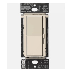 LUTRON ELECTRONICS DVRF6LLA Atenuador de pared inalambrico sin neutro 150 W LED/CFL o 600 W incandescente/halogena 120 V para Caseta Wireless