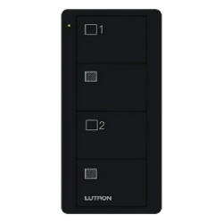 LUTRON ELECTRONICS PJ24BGBLS21 Control remoto inalambrico Pico de 4 botones para dos grupos de persianas o cortinas color negro brillante compatible con Caseta Wireless RA2 Select y RadioRA 2 y 3