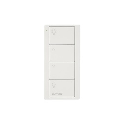 LUTRON ELECTRONICS PJ24BGWHL01 Control remoto inalambrico Pico de 4 botones para control de zona de iluminacion compatible con Caseta Wireless RA2 Select RadioRA 3 y mas sistemas Lutron