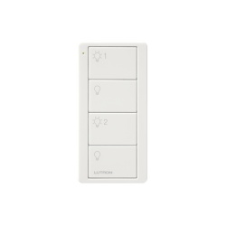 LUTRON ELECTRONICS PJ24BGWHL21 Control remoto inalambrico Pico de 4 botones para encender y apagar 2 grupos de luces bateria de 10 anos para Caseta Wireless RA2 Select RadioRA y HomeWorks