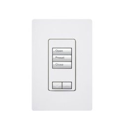 LUTRON ELECTRONICS RRDW3BRLWH Teclado de pared seeTouch de 3 botones con subir/bajar para control de luces y cortinas en sistemas RadioRA 2 120 V retroiluminado color blanco