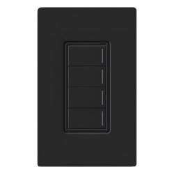 LUTRON RADIORA 3 RRSTHN4BBL Botonera hibrida Sunnata con dimmer integrado 4 botones para RadioRA 3 color negro