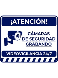 MARCAS VARIAS MRV3010268 SAXXON - Letrero de video vigilancia 24/7 Medida 17 x 21.8 cm Estireno Calibre 30