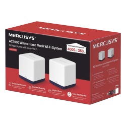 Mercusys H50G2PACK KIT de Sistema Inalambrico H50G Mesh / Doble banda 2.4GHz y 5GHz AC 1900Mbps / 3 Puertos 10/100/1000 Mbps / Control via App / Roaming Continuo - Img 3