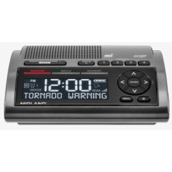 MIDLAND WR400 Radio de Alerta Meteorologica WR400 / 7 Canales NOAA y Environment Canada / Almacena 10 Alertas / Sirena de 85 dB / Reloj Dual con Alarma / Carga USB / Certificado Public Alert