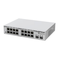 MIKROTIK CSS318-16G-2S+IN Switch MikroTik con 16 Puertos Gigabit Ethernet / 2 Puertos SFP+ 10G / Filtrado MAC y VLANs / SwOS Configuracion Web