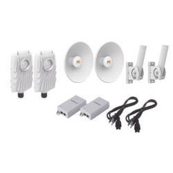 MIMOSA NETWORKS B5X-PTP-KIT3 Kit de 2 radios B5X con kit de antenas (20dBi) rango de frecuencia extendida (4.9 a 6.4 GHz) incluye inyector POE cable de alimentacion y 2 FLEXIMOUNT-XL para alineacion