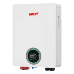 MUST LP16-48100 Bateria de Litio Ferrofosfato LiFePO4 100Ah 51.2V / Tecnologia LFP Cobalto Free/ ?6000 Ciclos Vida Util / BMS Inteligente Integrado / Comunicacion CAN-RS485-WiFi / 5 Anos Garantia