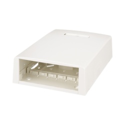 PANDUIT CBXF12IW-AY Caja de Montaje en Superficie con Accesorio para Resguardo de Fibra Optica para 12 Modulos Mini-Com Color Blanco Mate