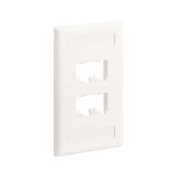 PANDUIT CFPL4IWY Placa de Pared Vertical Clasica Salida Para 4 Puertos Mini-Com Con Espacios Para Etiquetas Color Blanco Mate