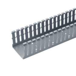 PANDUIT F2X3LG6 Canaleta Ranurada de PVC sin Tapa Tipo F 2.25 in de Ancho 3.14 in de Alto y 1800 mm de Largo Color Gris