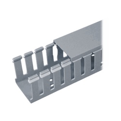 PANDUIT FC1X1LG2 Canaleta Ranurada de PVC con Tapa Tipo F 32 mm de Ancho 28.7 mm de Alto y 2 m de Largo Color Gris