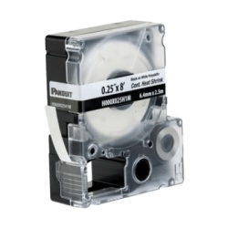 PANDUIT H000X025H1M Casete de Etiquetas de Poliolefina de Cinta Continua Tubo Termocontractil 6.4 mm (0.25 Pulgadas) de Ancho y 2.4 Metros (7.87 Pies) de Largo para Cables de Calibre 22-18 AWG Color B