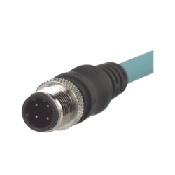 PANDUIT ICD12T1NTL1M Cable de Conexion IndustrialNet Cat5e de M12 D-Code Macho Recto a M12 D-Code Macho Angulado Blindado S/FTP Forro TPO Color Azul Cerceta 1 Metro