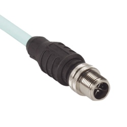 PANDUIT ICX11T1NTL5M Cable de Conexion IndustrialNet Cat6A Con Conector Recto M12 X-Code Macho en Ambos Extremos Blindado SF/UTP Forro TPO Color Azul Cerceta 5 Metros