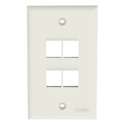 PANDUIT NK4FNIW Placa de Pared Vertical Salida Para 4 Puertos Keystone Color Blanco Mate